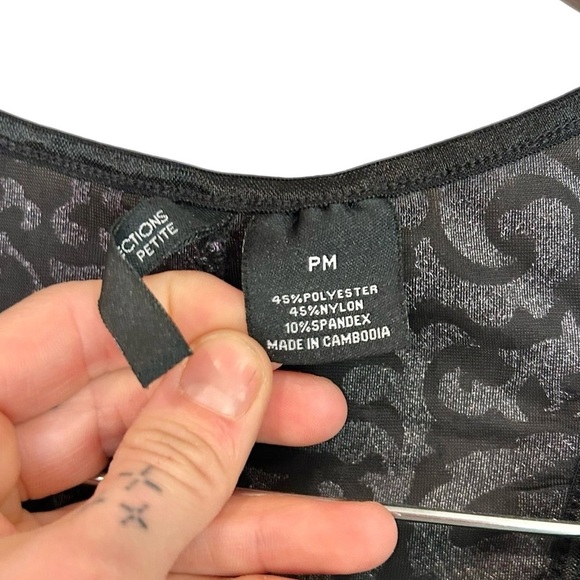 New Directions Velvet Burnout Tank Top Purple & Black Sleeveless 90s Y2K PMed - Picture 6 of 8